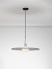 Lampa wisząca czarna okrągła 60cm szklana w kształcie nowoczesnego talerza designerska Luces Exclusivas